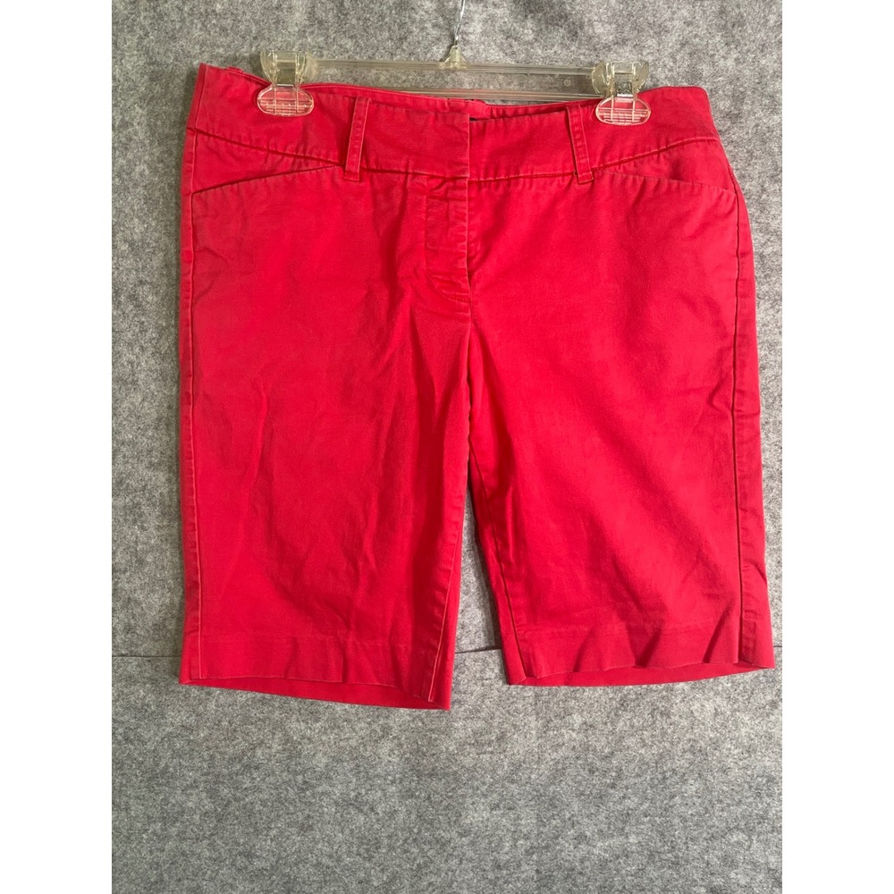 Mossimo Red Bermuda Chino Shorts Womens Size 10 Stretch Fit 3 Cotton Spandex